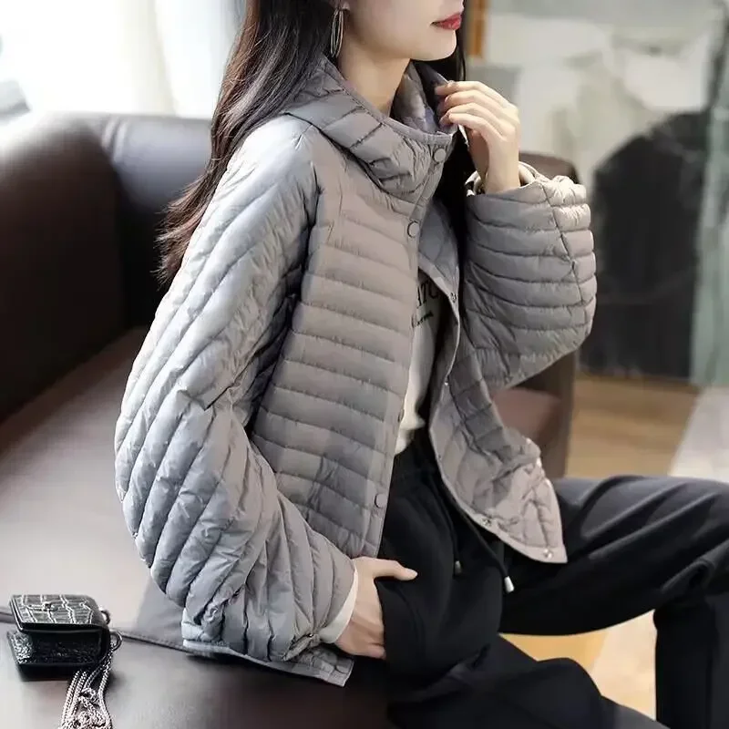 New Lightweight Autumn/Winter Jacket Women\'s Fashion Lightweight Hooded Loose Parker Down Cotton Coat Women\'s Winter Coat Women