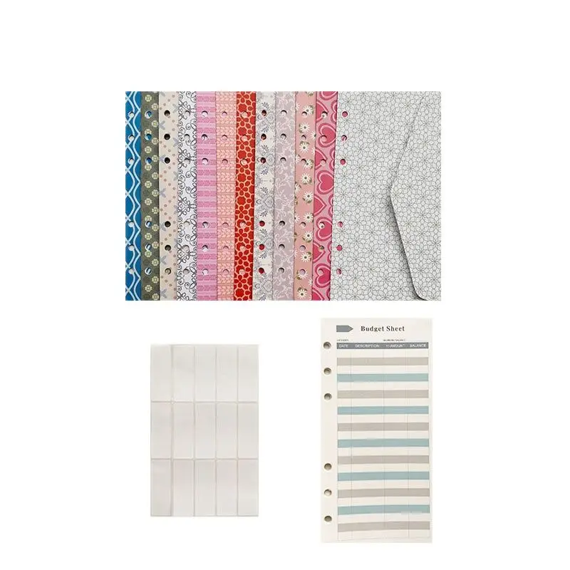 A6 Binder Budget Planner Organizer 6 Ring Binder Envelopes Pockets And 12 Pieces Expense Budget Sheets