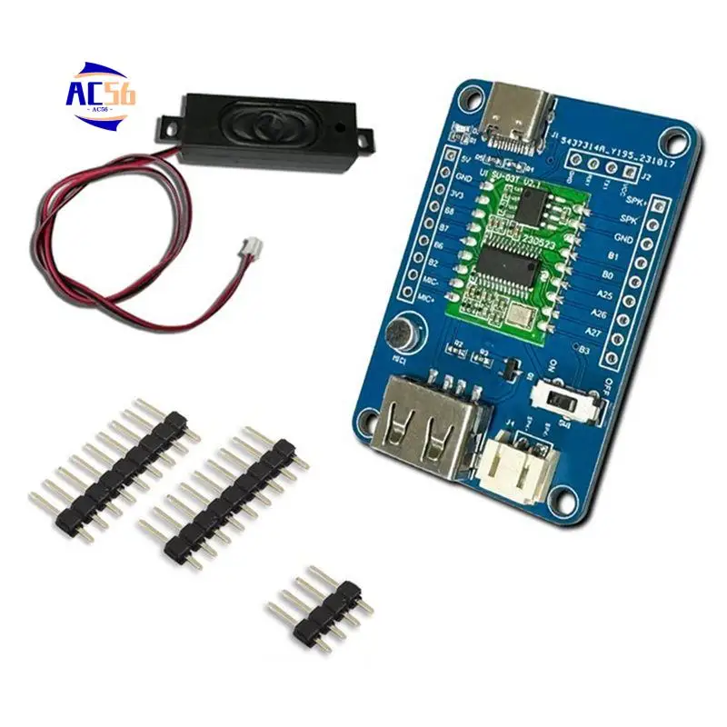 

AC56-SU-03T Автономное управление распознаванием речи Поддержка английского и китайского распознавания Порт GPIO Многофункциональный модуль управления