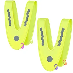 Pack of 2 Lightweight High Visibility Vests for  (V Shape) with 4 Coloured Clips Reflective Vest Safety Vest for Night Travel