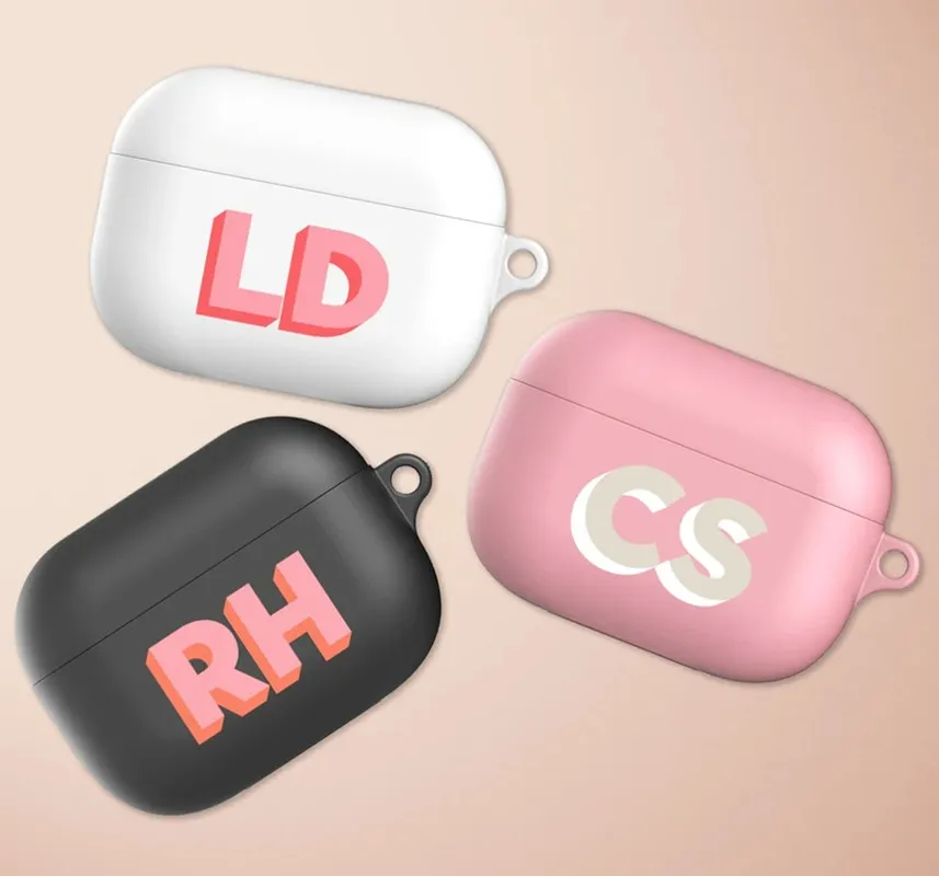 حافظة على شكل حرف واحد شخصية دروب شادو الأحرف الأولى إيربودس غطاء إيربودس غلاف لجهاز Airpod 1 2 3 Pro غطاء من البولي يوريثان الناعم Coque Capa