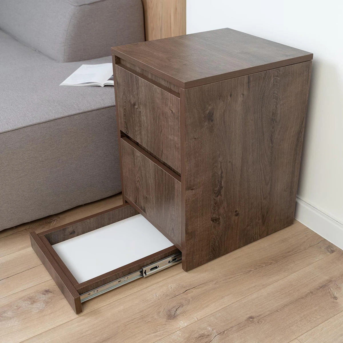 Modern Dark Walnut Nightstand With Lift Top And 3 Drawer Hidden Storage Factory Wholesale Bulk Order For Retailers