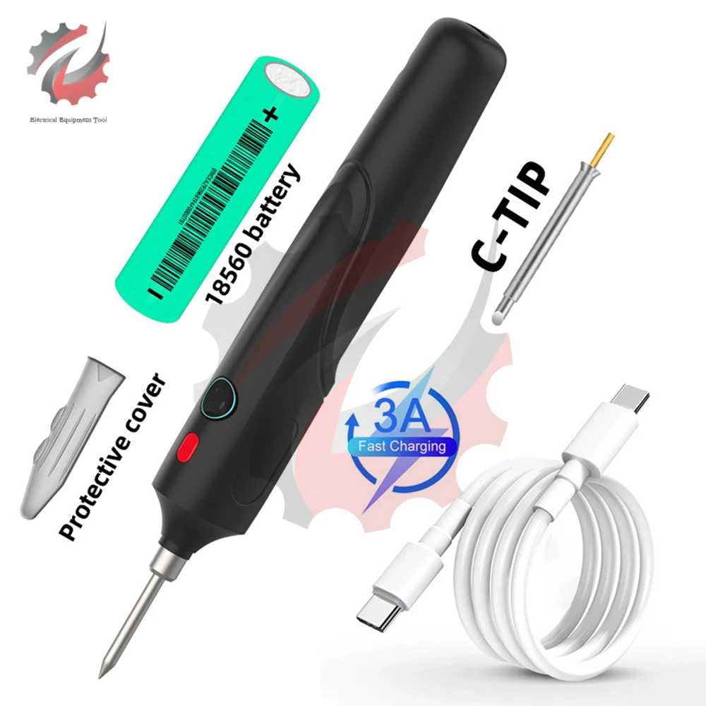 USB Soldering Iron Set Three-speed Temperature Control Wireless Soldering Iron Removable Battery Rechargeable Soldering Iron