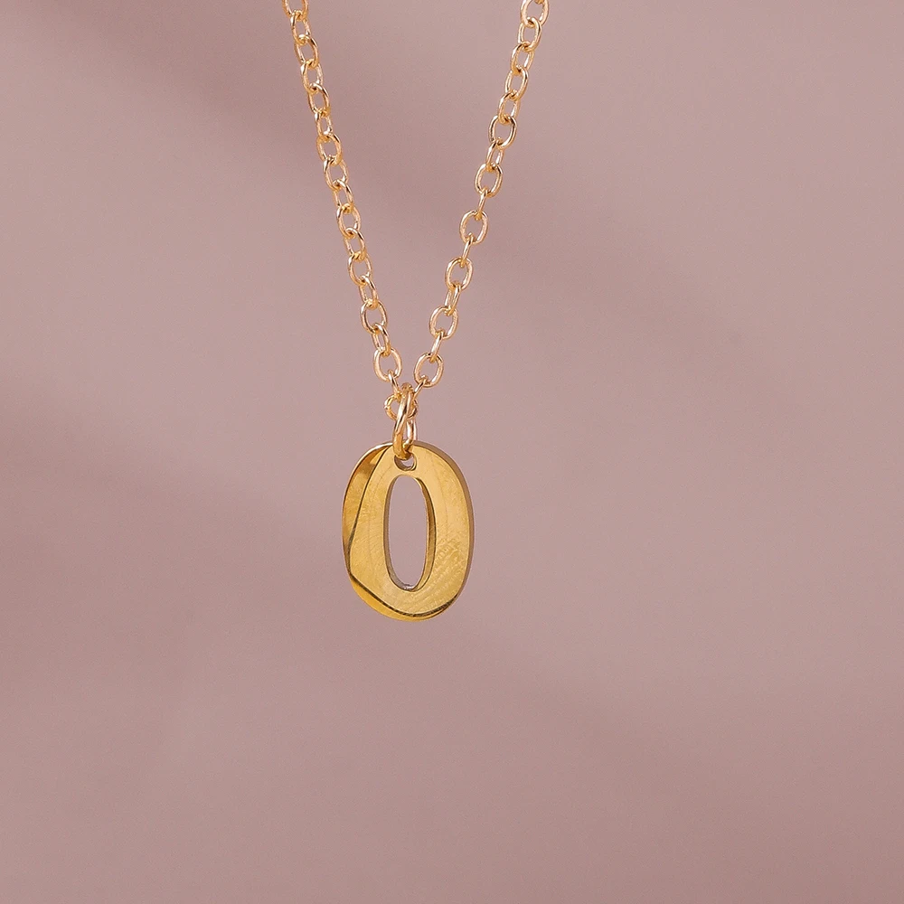 Aihua Mode Glück Initial Nummer 0-9 Anhänger Halskette für Frauen Männer Paar Einfache Arabische Ziffern Halskette Persönlichkeit schmuck – Detail 18