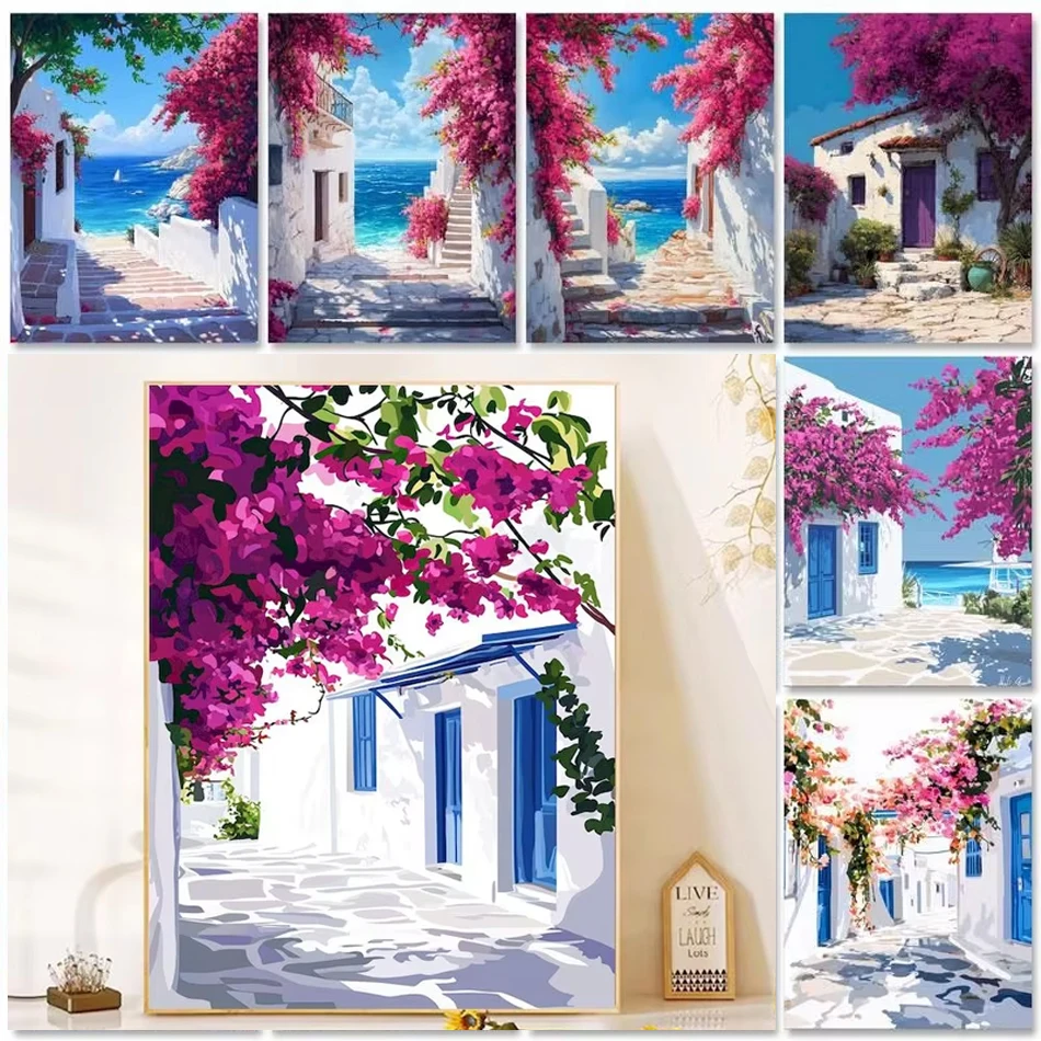 

GATYZTORY раскраска по номерам на холсте город улица настенная картина рисунок пейзаж домашний декор наборы для рисования акриловыми красками