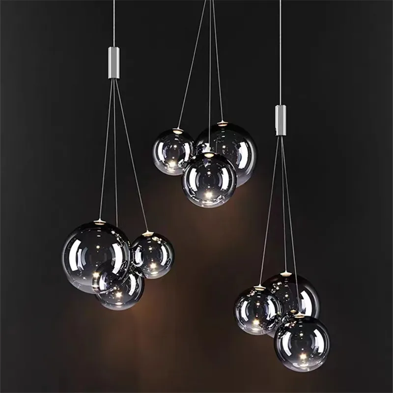 

Random Solo LED Pendant lamp Led mini Glass bubble lamp Kitchen Bedroom cluster Light Design Restaurant dinning table lights