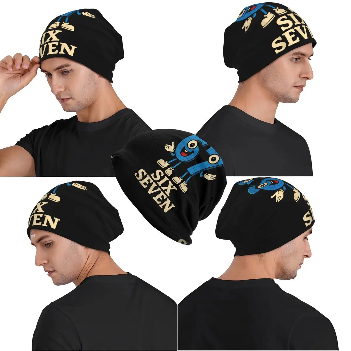 67 ستة سبعة 6-7 مضحك الإيطالية Brainrot قبعة للنساء الرجال دافئ Skullies قبعات بونيه متماسكة قبعة