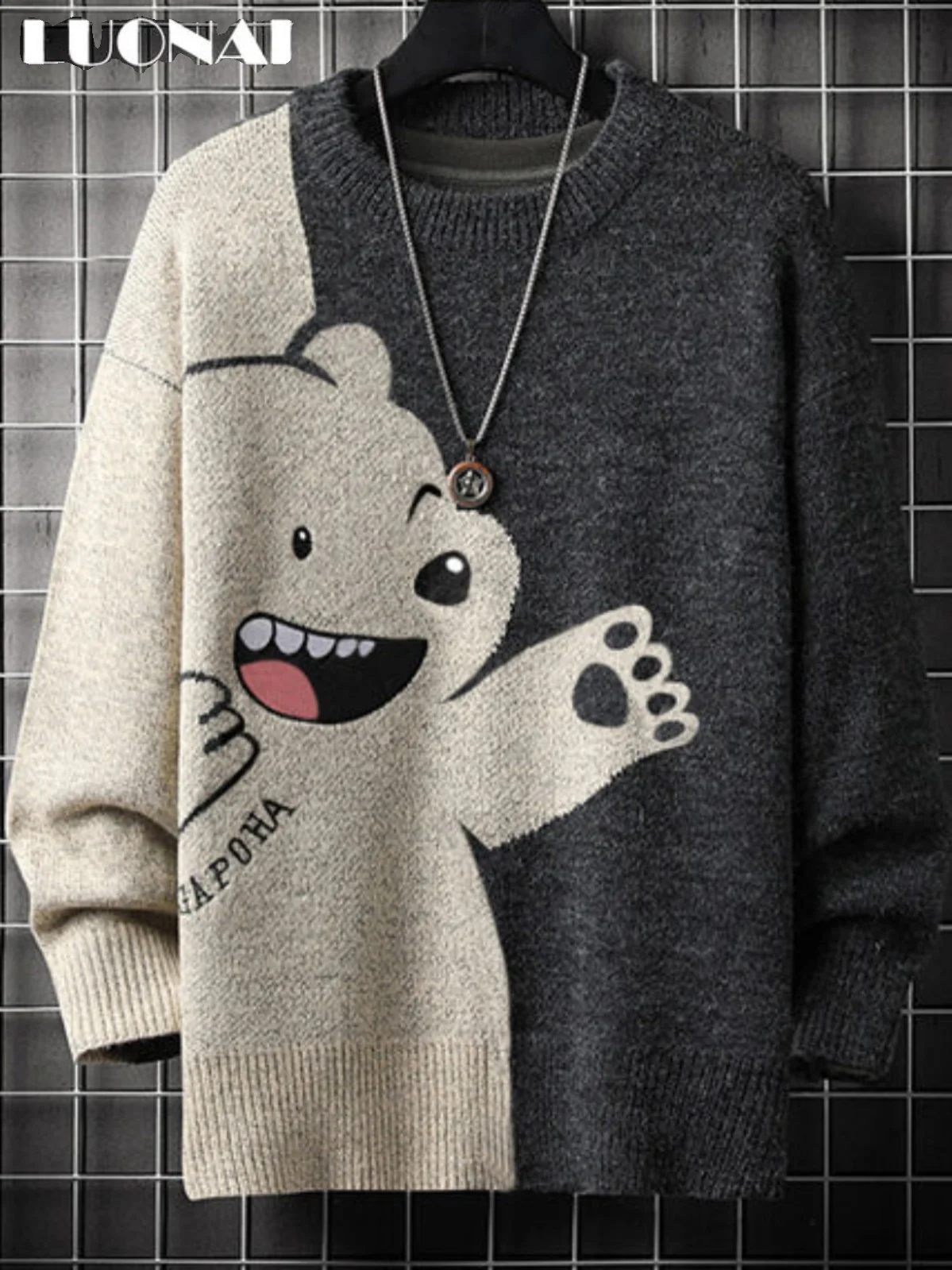 

Мужской осенне-зимний утепленный вязаный свитер с высоким воротником, модный корейский стиль, молодежная зимняя верхняя одежда, парный трикотаж