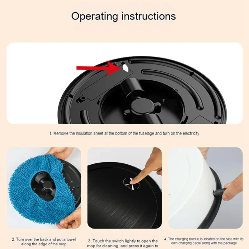 Умный подметальный робот 3-в-1, мини-бесшумный пылесос, щетка для швабры, многофункциональная чистящая машина для домашней кухни