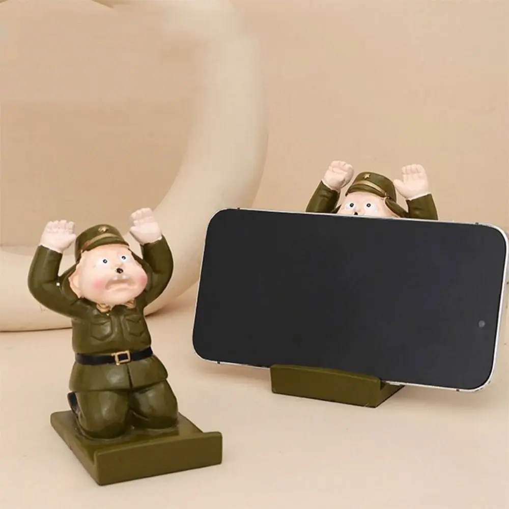 

Resin Cartoon Phone Holder Anti-slip Figure Toys Kneeling Mobile Phone Stand Multi-functional DIY Crafts Cell Phone Bracket