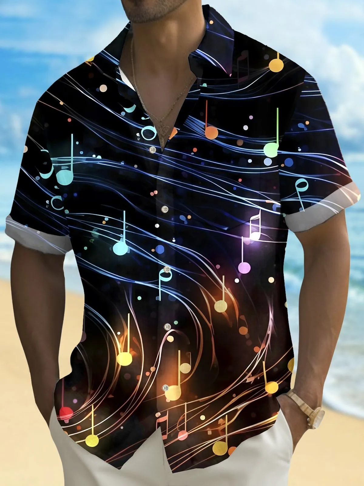 2025 الصيف الرجال ثلاثية الأبعاد مطبوعة هندسية الفن الجرافيك قمصان هاواي قمصان غير رسمية زر حتى قمصان قصيرة الأكمام لا جيوب