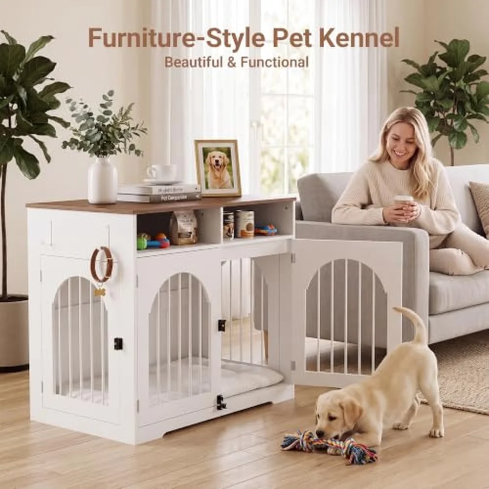 39in Dog Crate Furniture Dog Kennel Indoor for Medium/Large Dogs