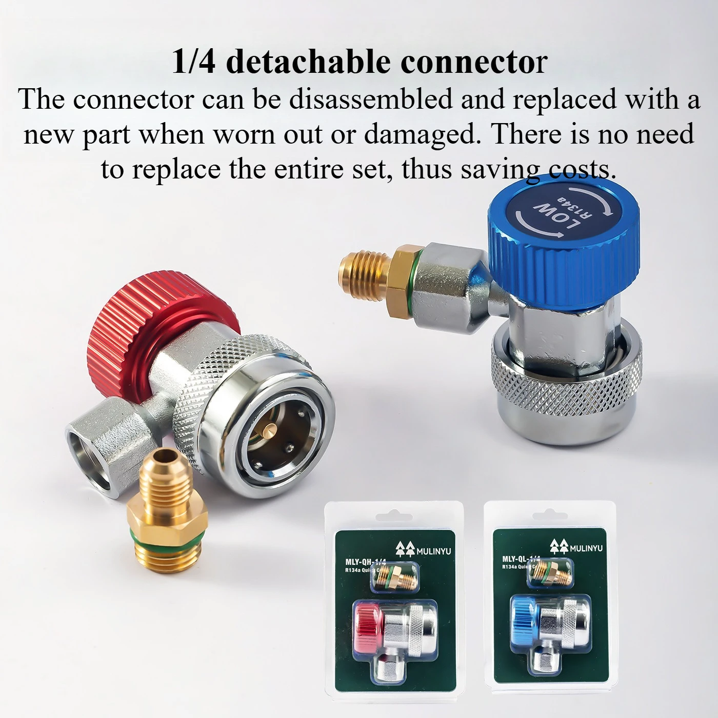 Adjustable R134A Quick Coupler High Low Pressure Car Air Conditioner Refrigerant Adapter Manifold Gauge Charging Connector