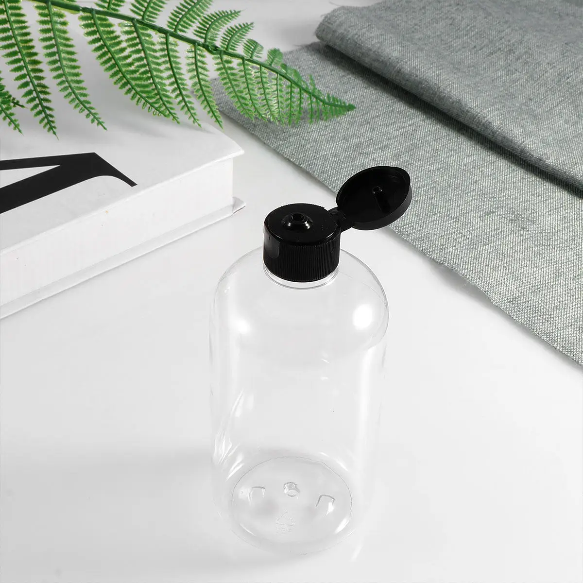 4Pcs 350Ml Plastic Empty Flip Cap Bottles for Essential Oils Refillable Reusable Eco Friendly Travel Dispenser Portable