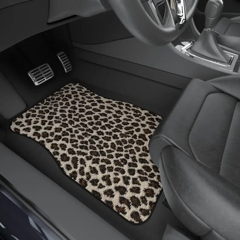 Leopard print Car Mats Set of 4. Girly car accessories. Cheetah print, leopard print car mats. Cute car floor mats.