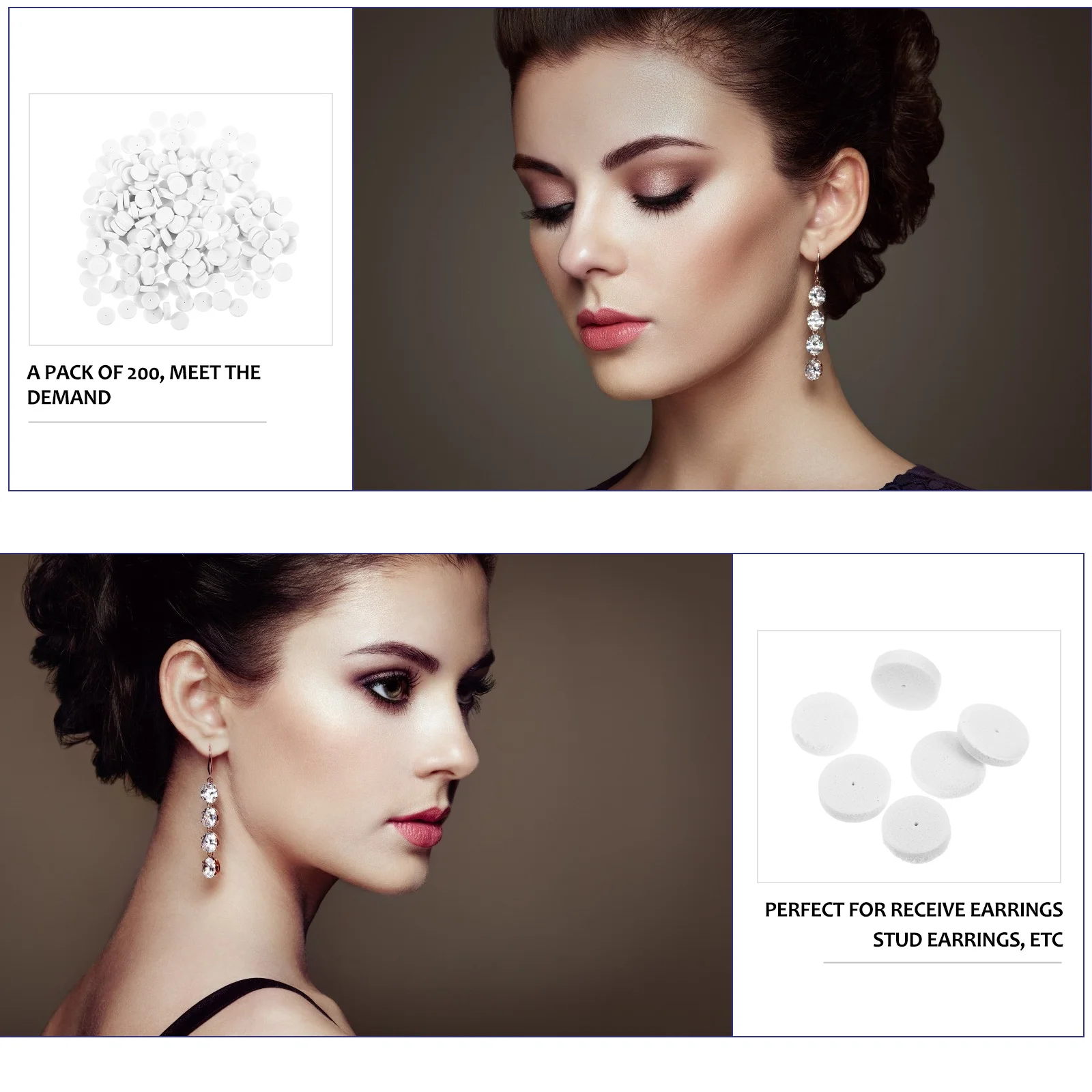 

200Pcs Anti Drop Earring Pads Plastic Stoppers Comfortable Ear Accessories Safe Earring Cushions Soft Backing Plugs Birthday