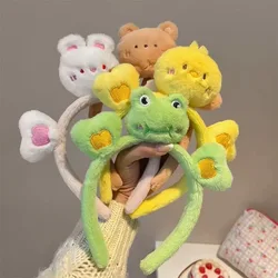 Cute Stuffed Animals Headband Frog Bunny Bear  Cute Anime Plushie Hair Accessories Halloween Series Kid Toys Doll Girl Gift