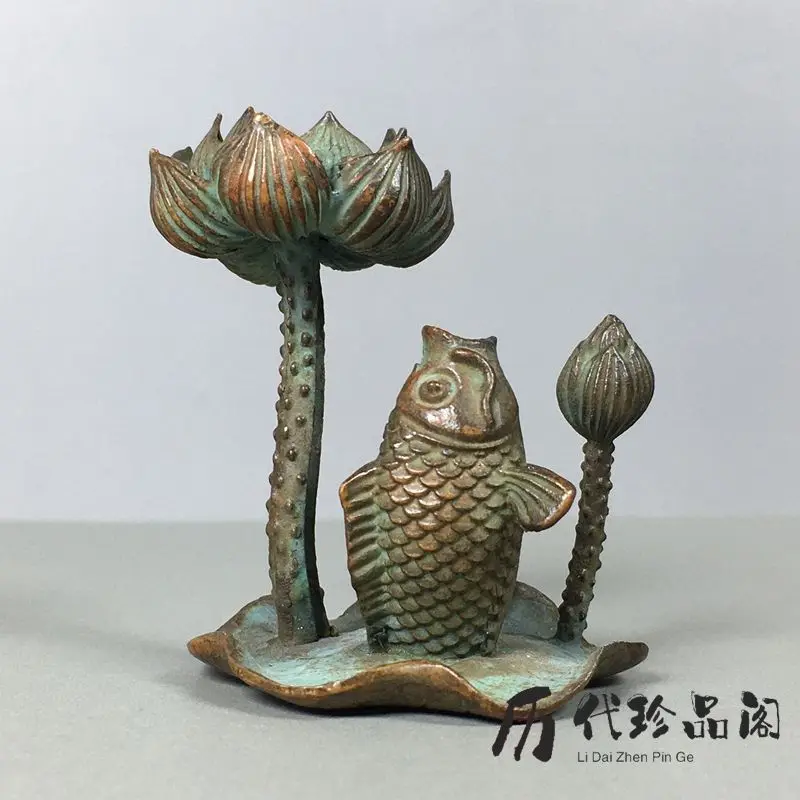 Carp fish lotus flower lotus leaf Incense Burner Statue for Tea Home Decor Ornaments