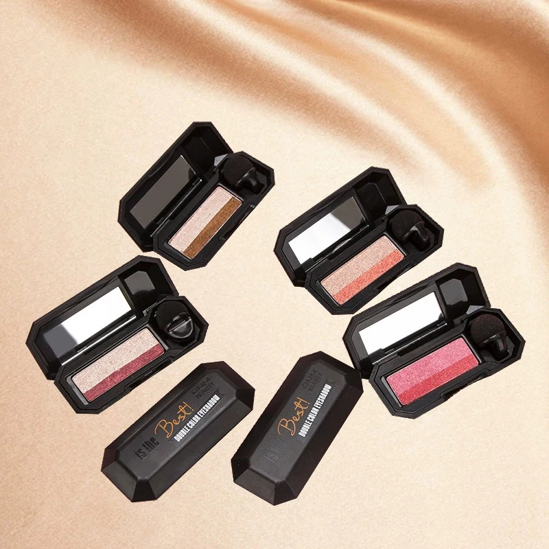 

Double Color Lazy Eye Shadow Glitter Makeup Palette With Mirror&Brush Eyeshadow Pallete Waterproof Long-lasting Shimmer Cosmetic