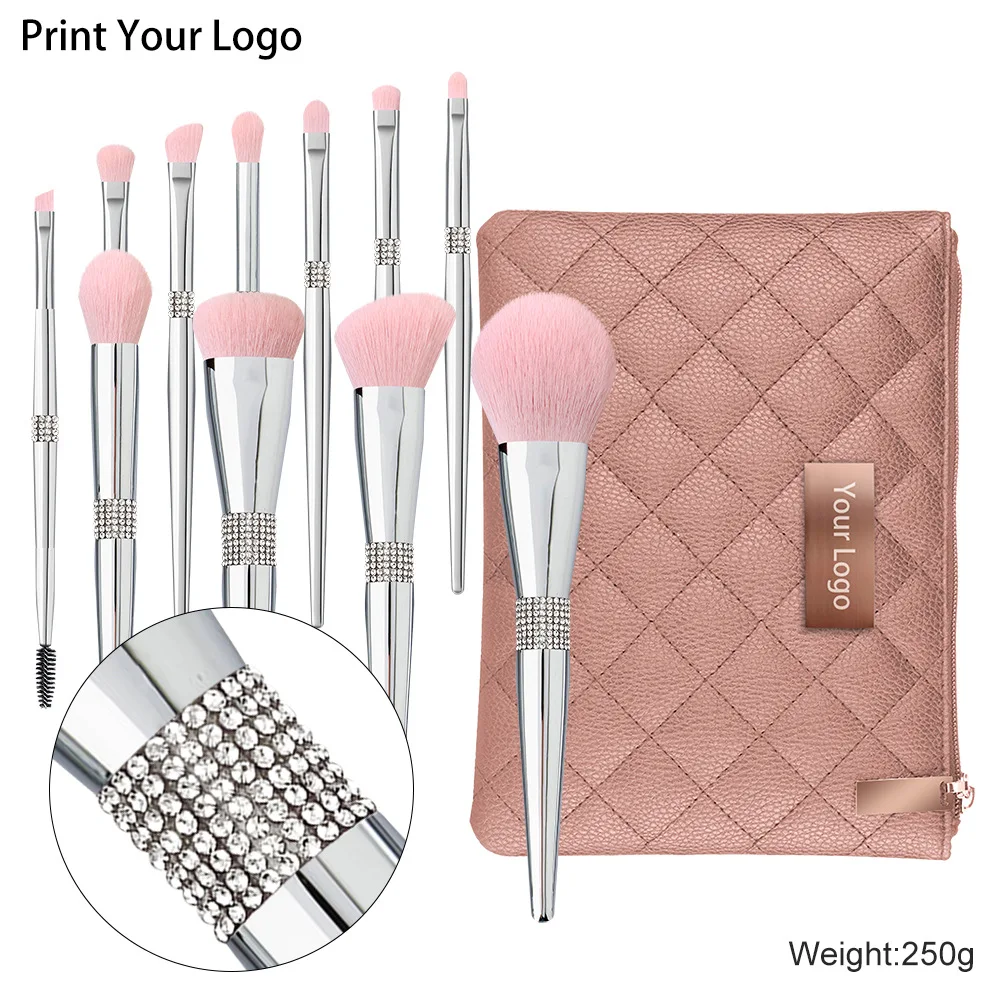 고급 다이아몬드 메이크업 브러쉬, 부드러운 강모, 아이 섀도우 및 파운데이션 미용 도구, 11 실버