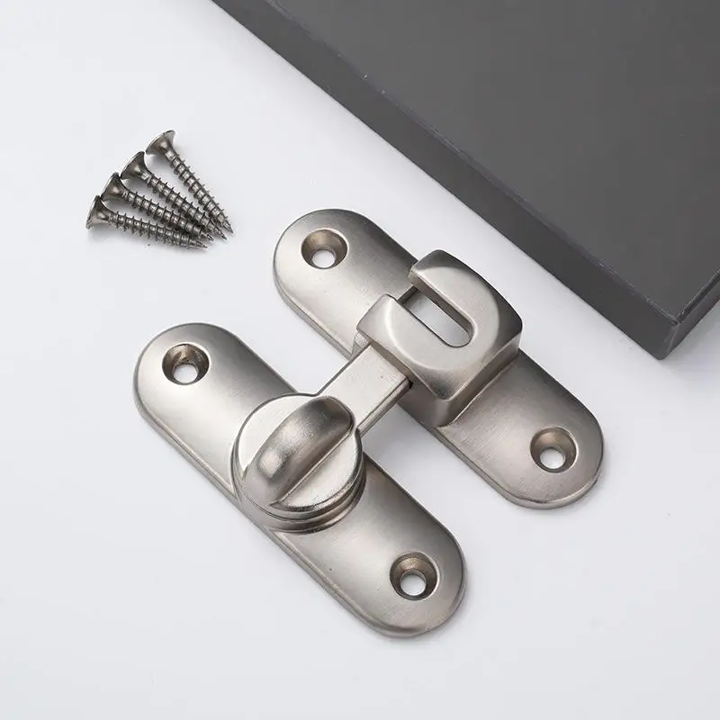 Zamek do drzwi ze stopu cynku i stali nierdzewnej 304, bez wiercenia, 90/180 stopni °   Bezpieczna klamra antykradzieżowa bez wiercenia, akcesorium do zabezpieczenia domu.