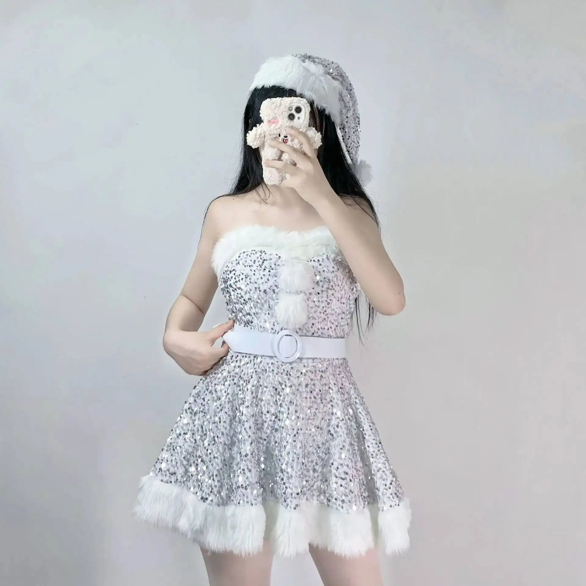 Princess Party Set Nightclub New Christmas Dress Sequin Sexy Temptation Halloween Cute Bunny Girl