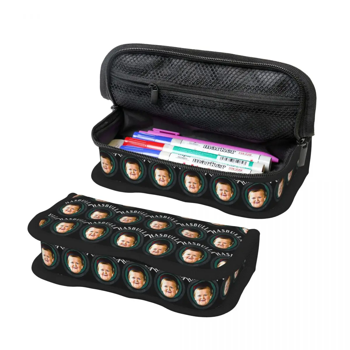 

Funny Hasbulla Magomedov Hasbullah Smile Classic Pencil Case for Studen School Pen Box Pencil Bag Stationery Pen Holder Bag