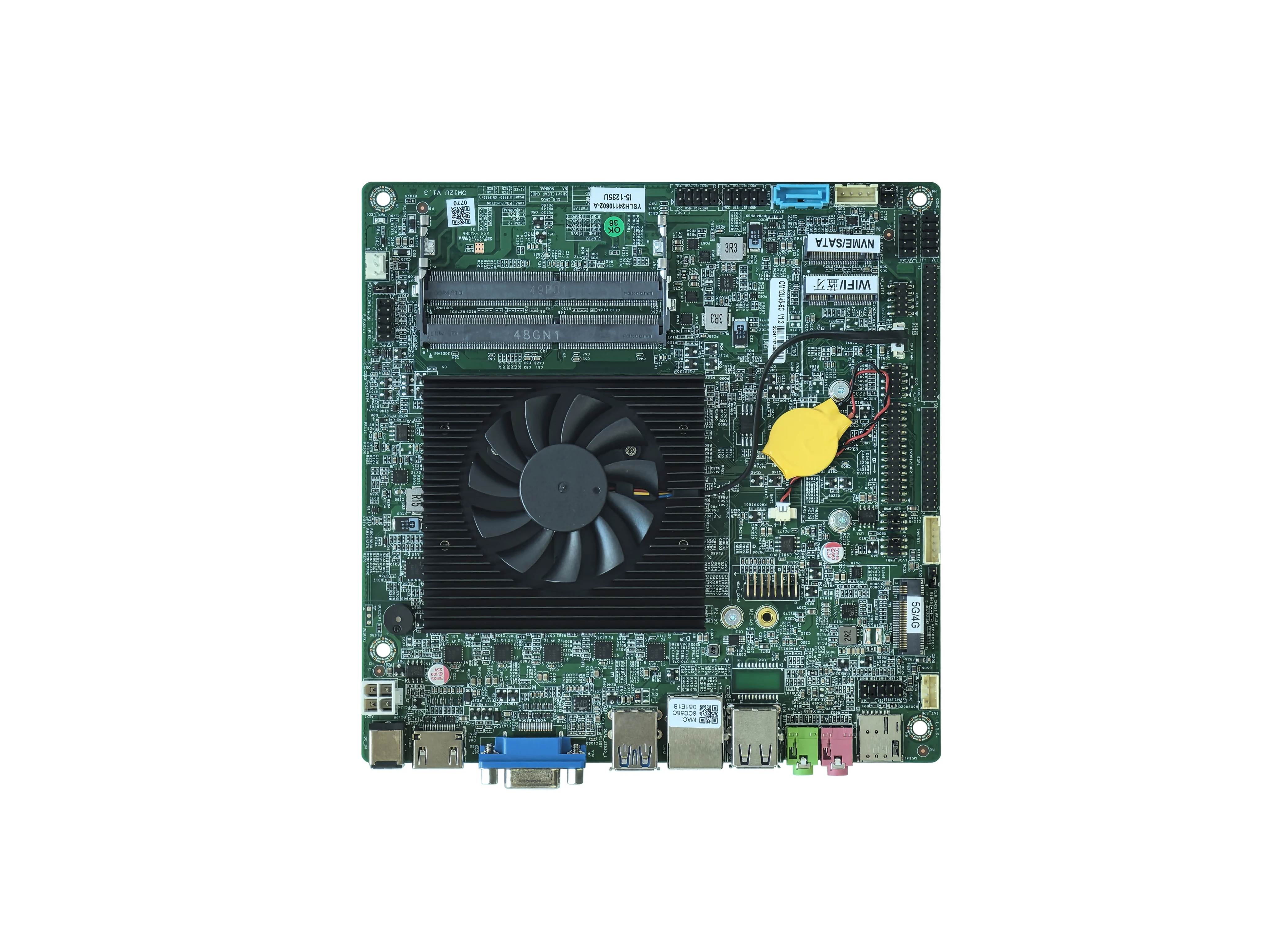 اللوحة الأم 2025 Alder Lake12th Gen U Series CPU 2DDR4 max 64G 1/2 * RJ45 M.2 Win11 Mainbozrd معالج I7 1255U 1265U