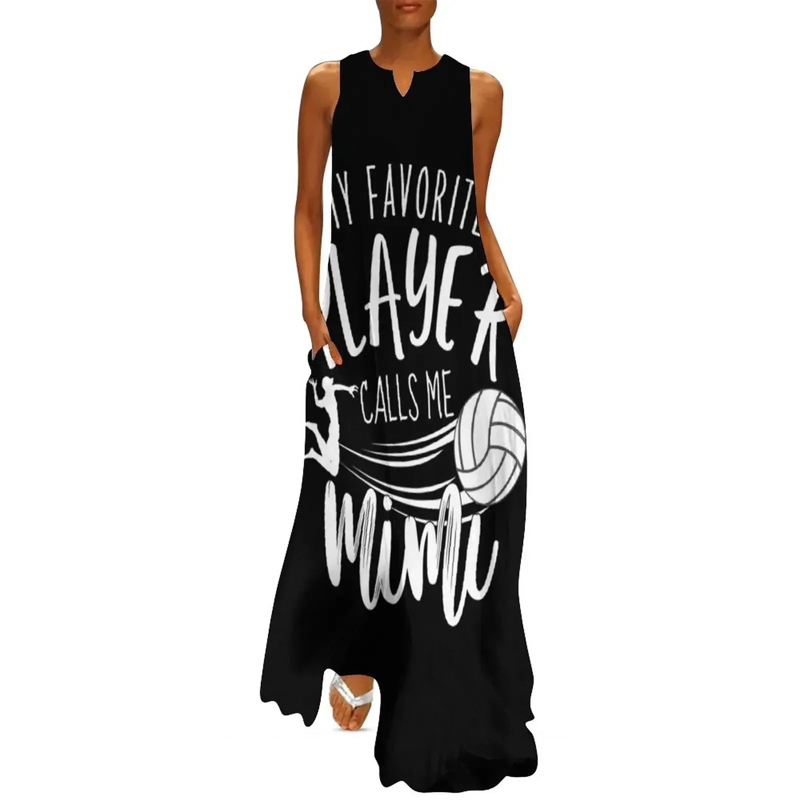 

My Favorite Player Calls Me Mimi - Volleyball (Gift for Grandma) Long Dress Women's summer dresses Dress