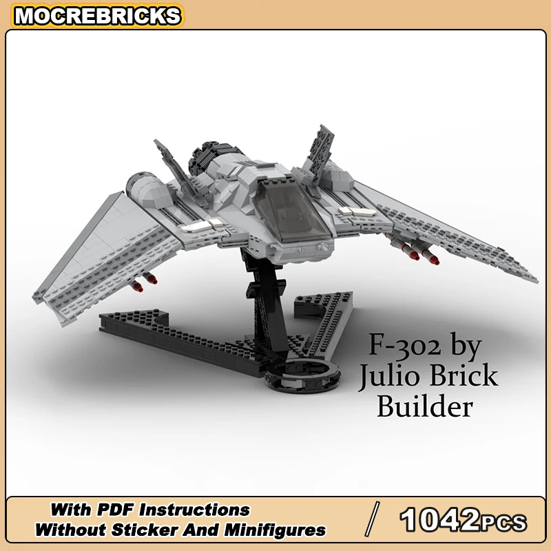 

Space Series Battleship MOC F-302 Stargate starfighter Building Blocks Star Fighter DIY Originality Bricks Assembling Model Toy