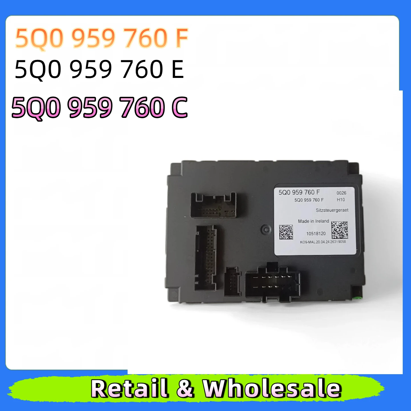 5Q0959760F For VW MQB Golf 7 Passat B8 Tiguan MK2 T-roc Skoda Electric Seat Memory Function Control Module 5Q0 959 760 F