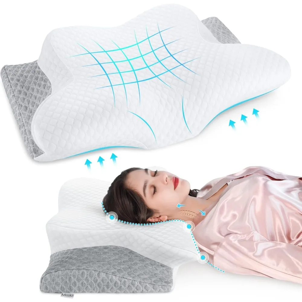 

Подушка из пены с эффектом памяти для шеи, ортопедическая подушка, контурная подушка для боли в шее, эргономичная подушка для шейного отдела для боковых сна, спина