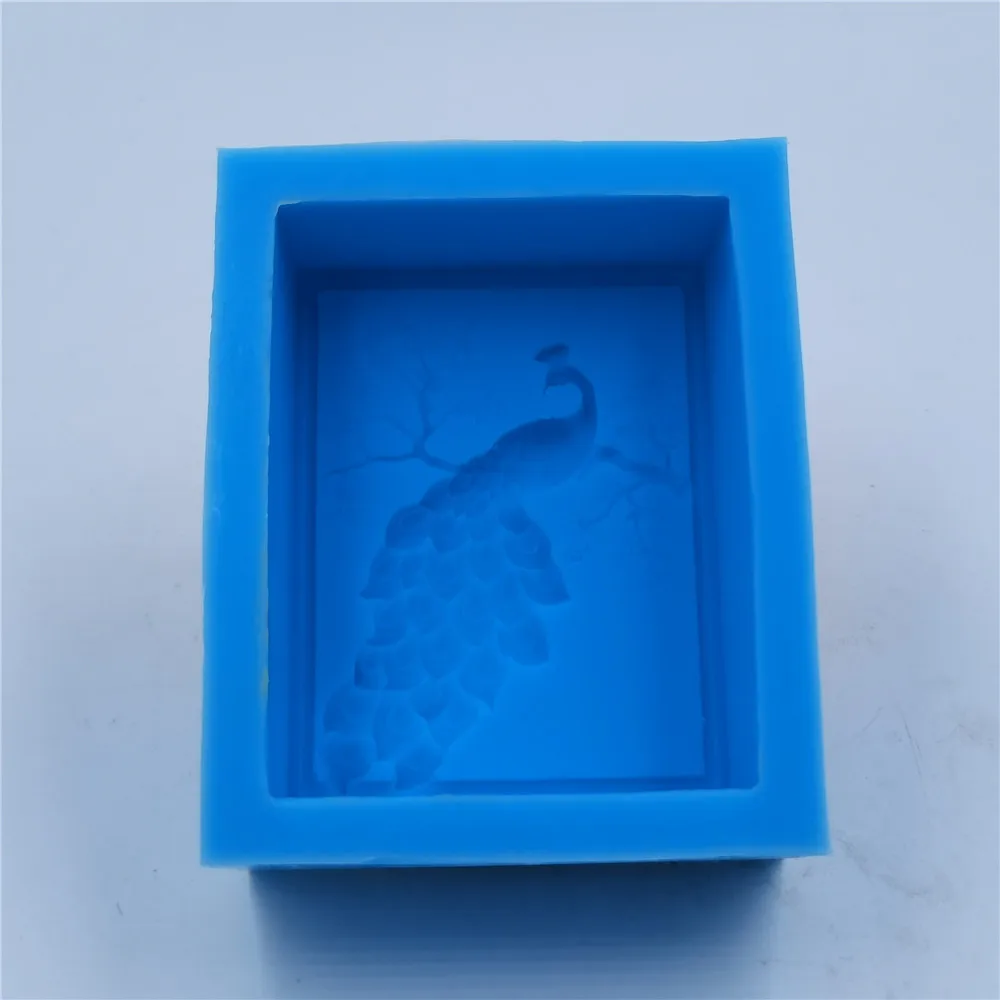 Lifelike Peacock Handmade Soap Mold Rectangle Flower DIY Animal Soap Making Molds Aromatherapy Plaster Resin Art Crafts Mould