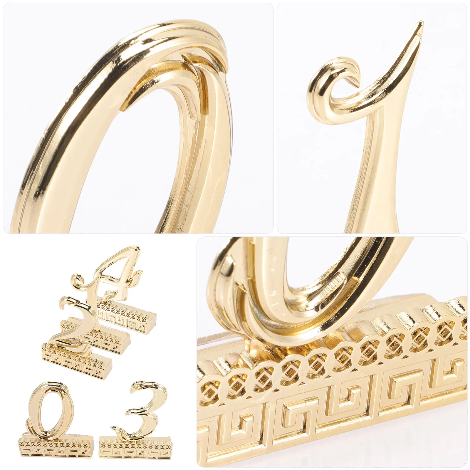 

5pcs Metal Door Numbers Self adhesive House Number Sign Mailbox Stickers Modern Room Gate Figures Wooden Doors Walls