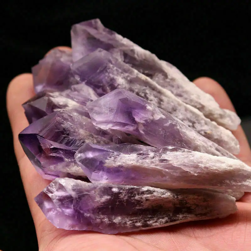 Natural Brazil Skeletal Amethyst Cluster Scepter Quartz Crystal Wand Point Mineral Specimen Reiki Healing Home Decor Gifts