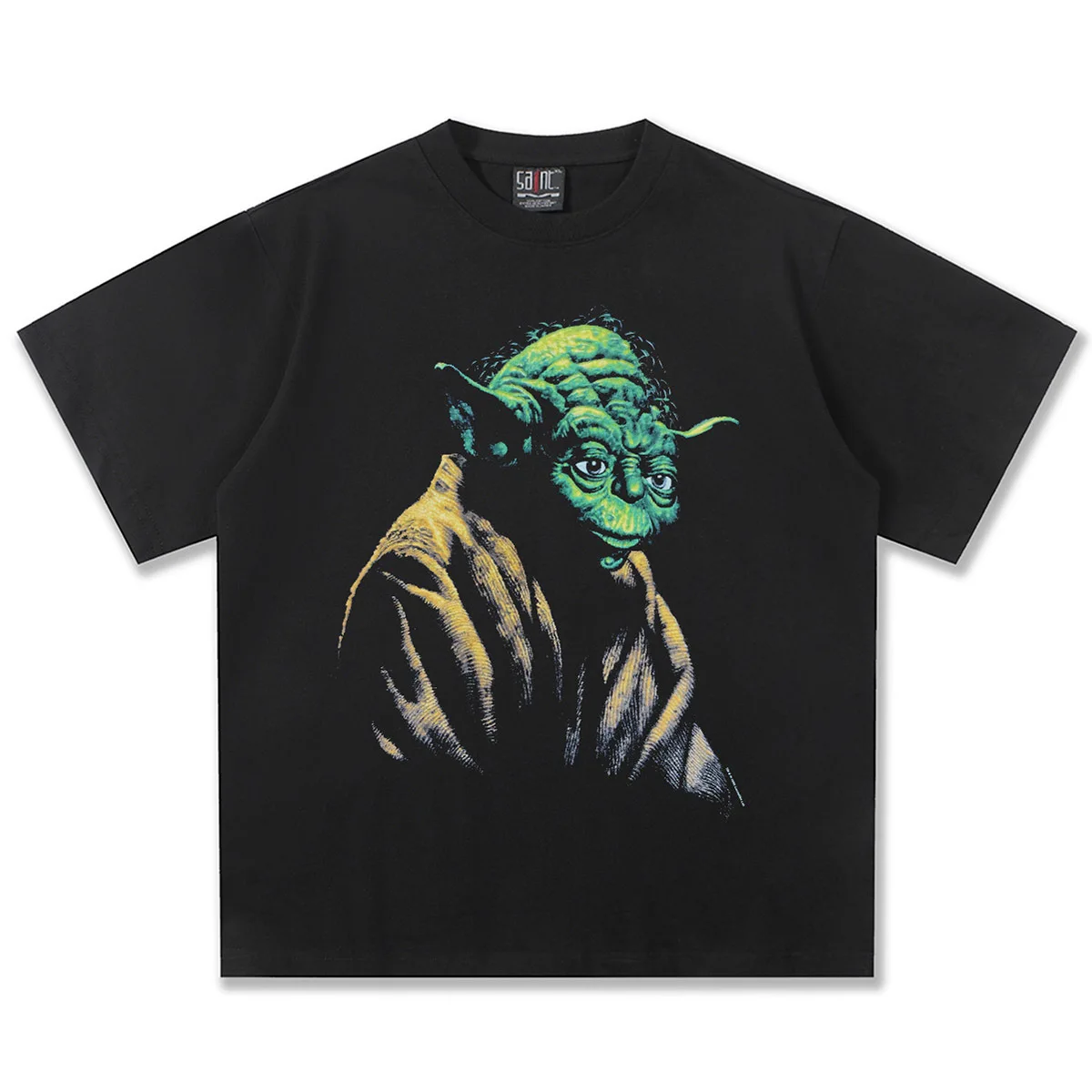 2025 Spring/Summer new Star Wars Yoda American Movie vintage Blockbuster T-shirt Pure cotton round neck short sleeve T-shirt