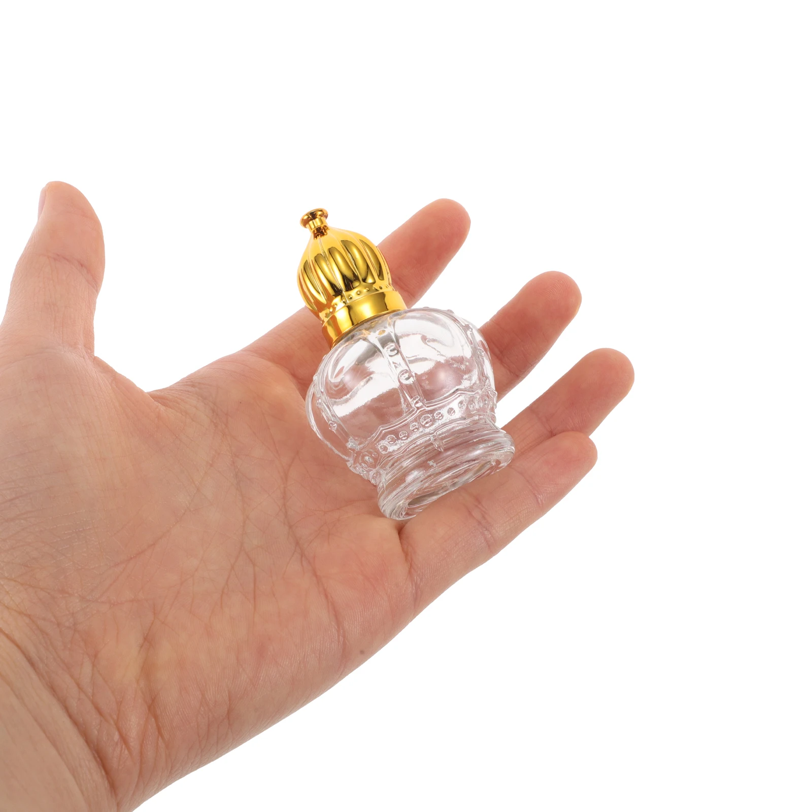 

3Pcs Roll on Perfume Bottles 15Ml Portable Glass Rollerball Perfume Bottle Empty Refillable Crown Lid Travel Size for Essential