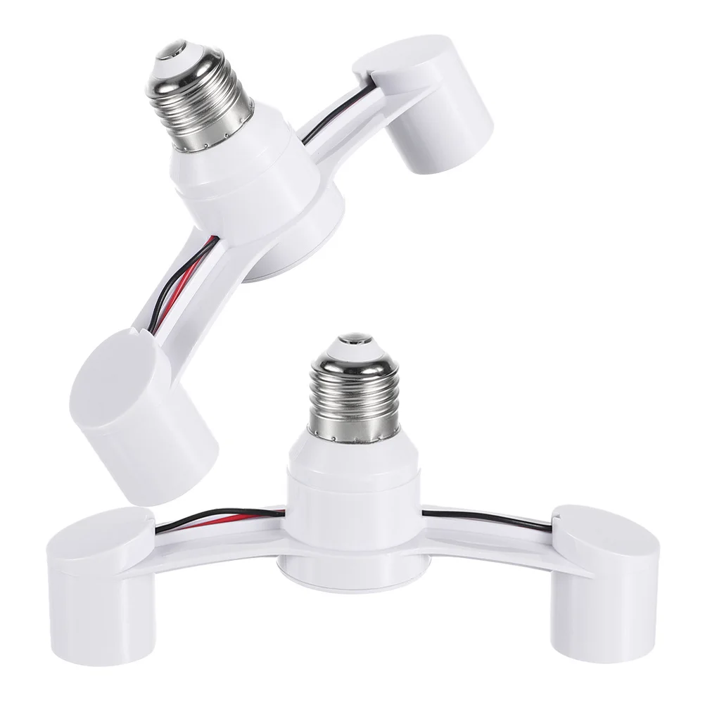 

2 шт., разветвитель от E27 до E27, адаптер с двумя лампочками, преобразователь для светодиодного освещения, домашний гараж, подвал, использование белого цвета