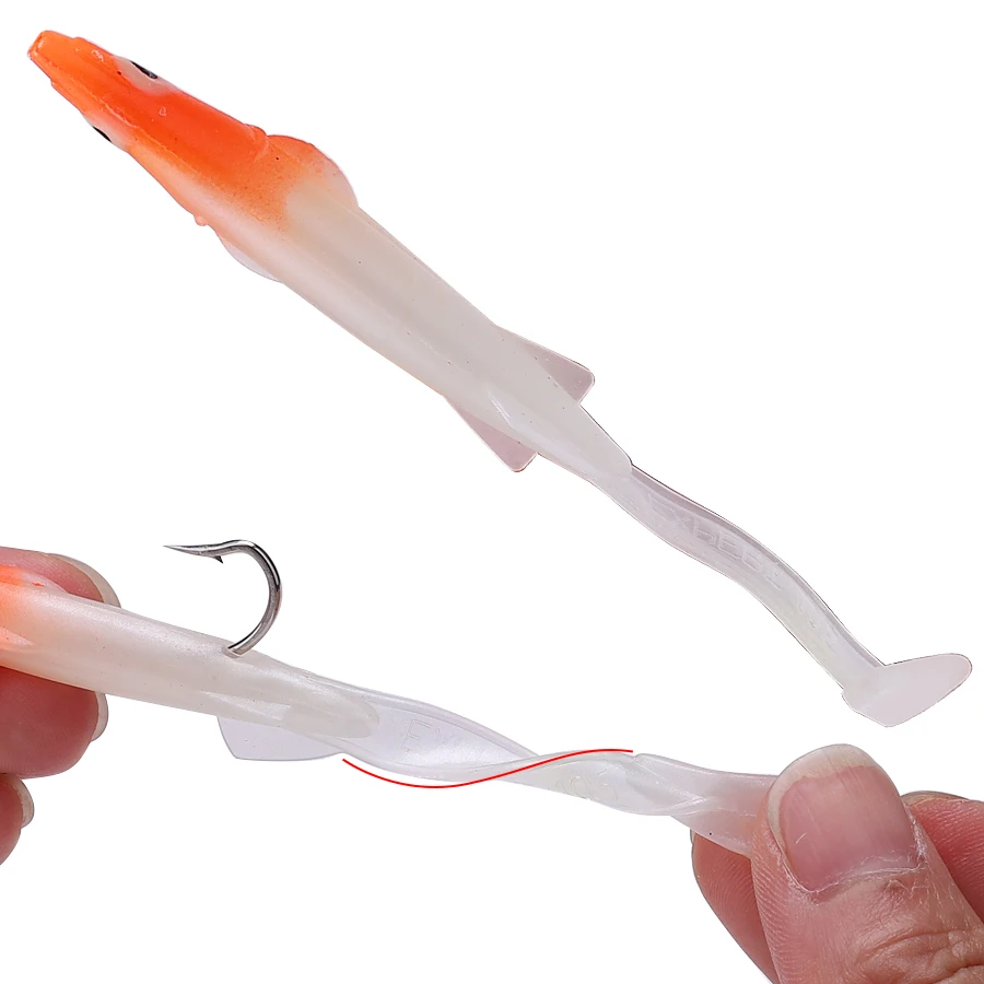 FTK 5-10pcs Silicone Soft Bait Set 5.5/6.5/8.5/10.5cm T Tail Jig Fishing Lures Artificial Fishing Bait With Hook