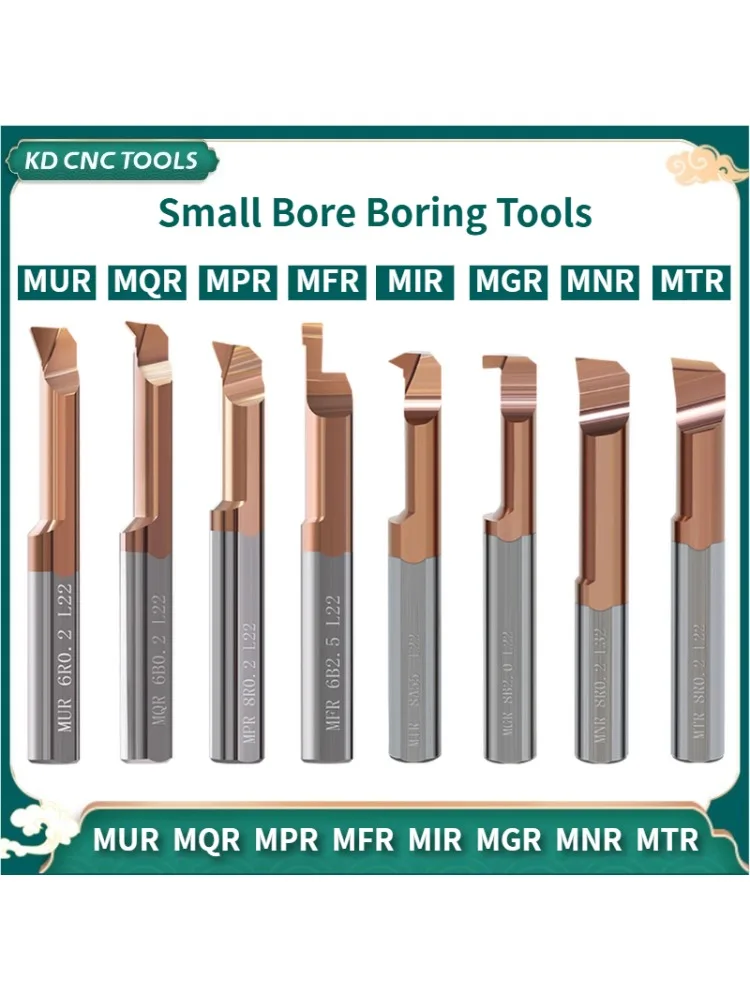1 pièces MTR MNR MIR MGR MUR MPR MFR MQR MKR 4/5/6/8mm L10 L15 L22 gamme complète d'outils d'alésage à petits alésage pour support SHB12 16 20