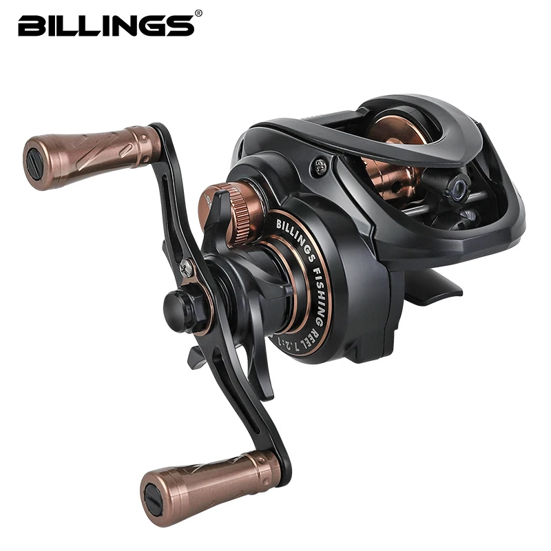 Carrete de pesca BILLINGS AX200 Baitcasting 7,2: 1 Ratio de engranaje carrete de pesca ultraligero arrastre máximo 6KG carrete de pesca 4 + 1BB carrete de Metal