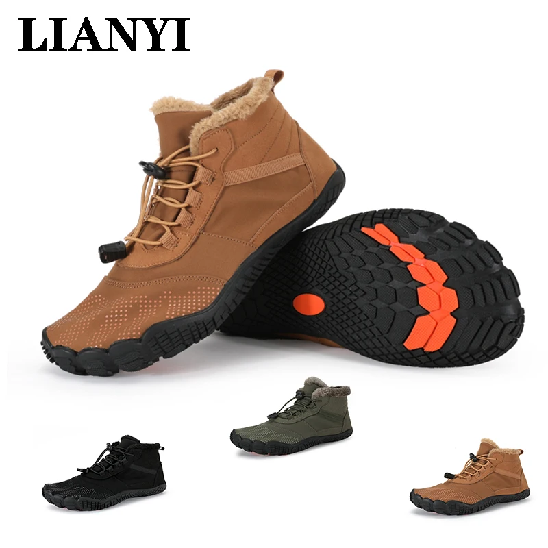 

Новые мужские водонепроницаемые зимние ботинки Lianyi's 2025 года на подкладке из теплой шерсти подходят для пеших прогулок и занятий спортом в холодную погоду