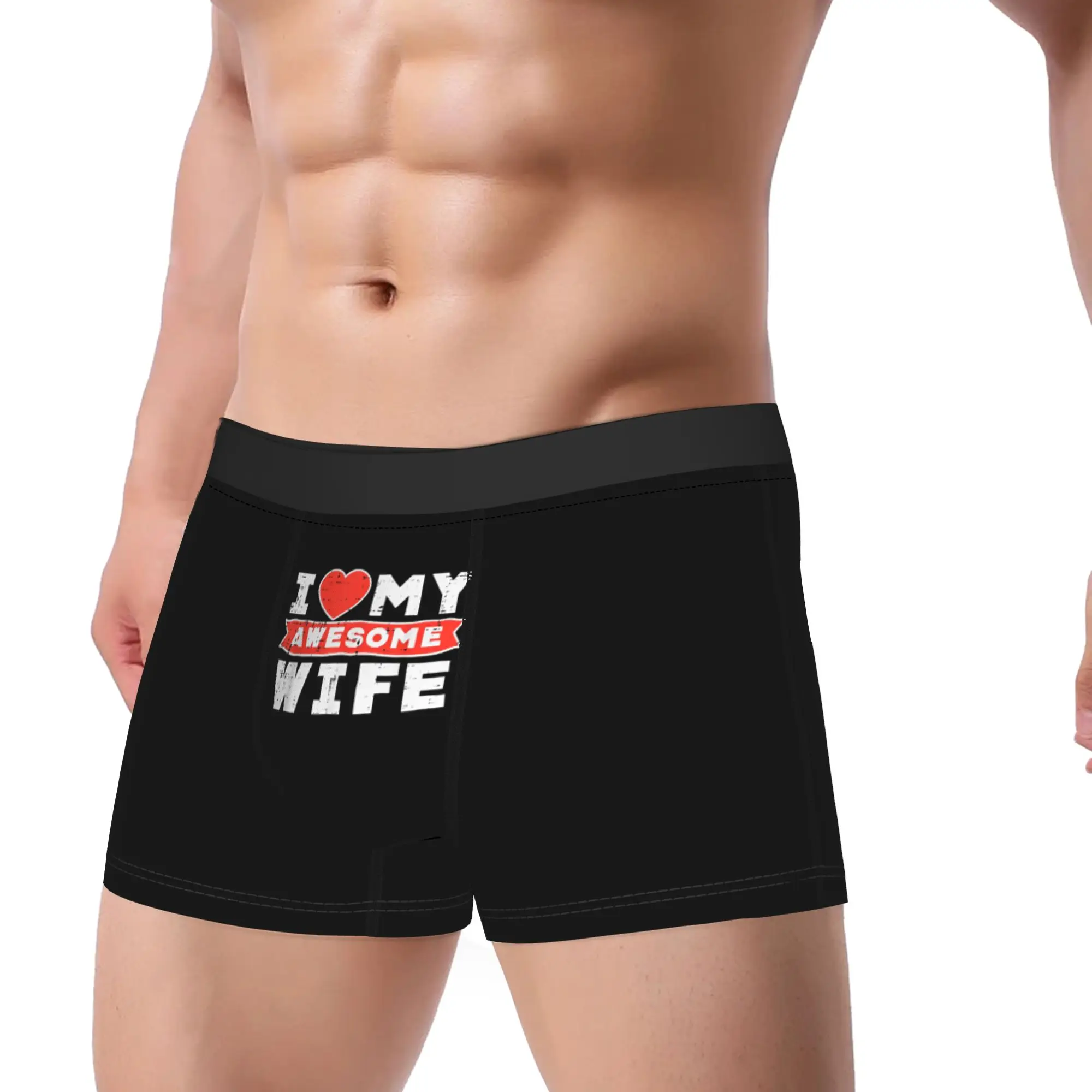 

Man Boxer Briefs Shorts Panties I Love My Awesome Wife Soft Underwear Valentines Day Couple Matching Male Novelty Underpants
