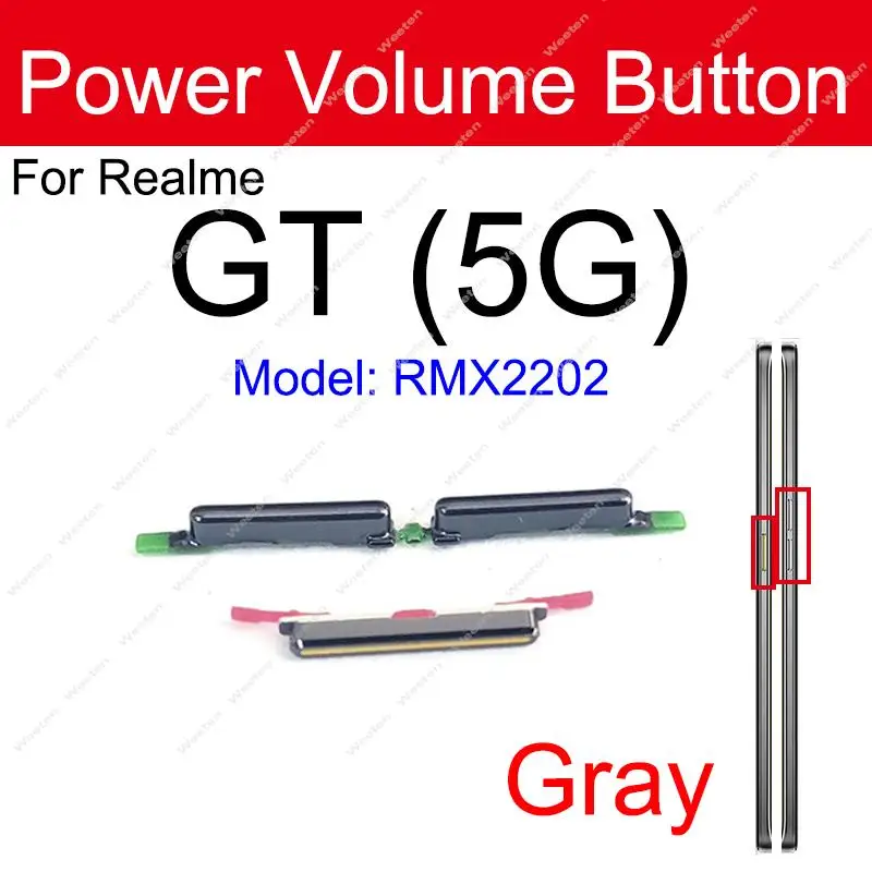 For Realme GT GT NEO 2 Neo 2T GT Master Explorer 5G Side Power Volume Keys Small Buttons Flex Cable Replacement