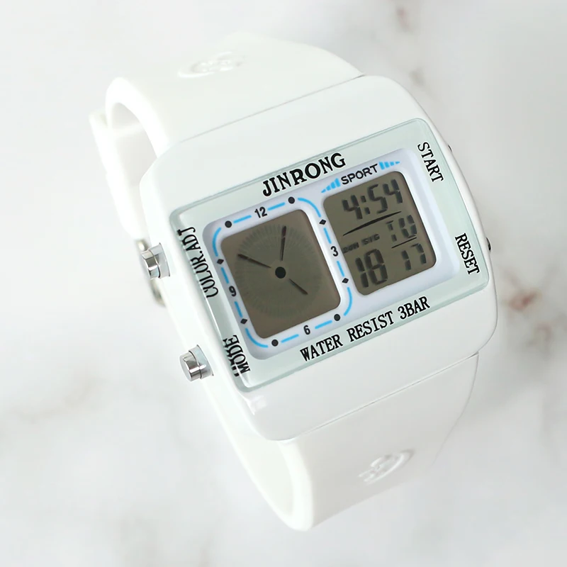 

JINRONG 806F fashion electronics dual display led watch, watches for man and women, reloj hombre waterproof 3Bar