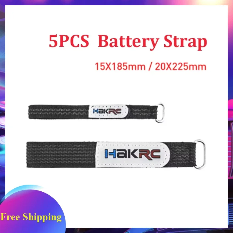 5PCS 15X185mm / 20X255mm HAKRC Magic Sticker Tape Nylon Lipo Battery Strap Reusable Cable Tie Wrap for FPV RC Battery