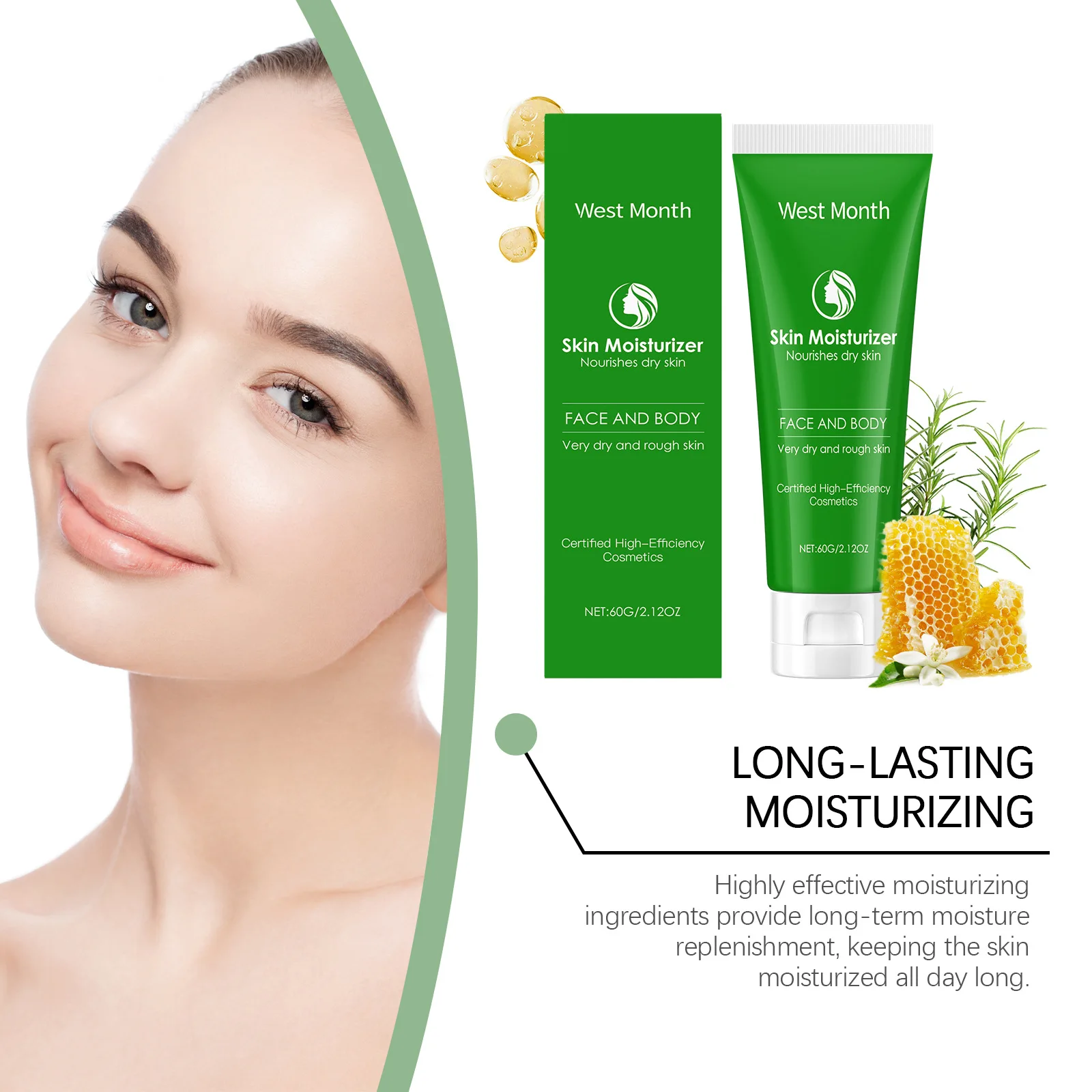 Moisturizing Moisturizer, Gently Moisturizing Facial Skin Repair Dry Hydrating Brightening Cream Improve Skin Elasticity