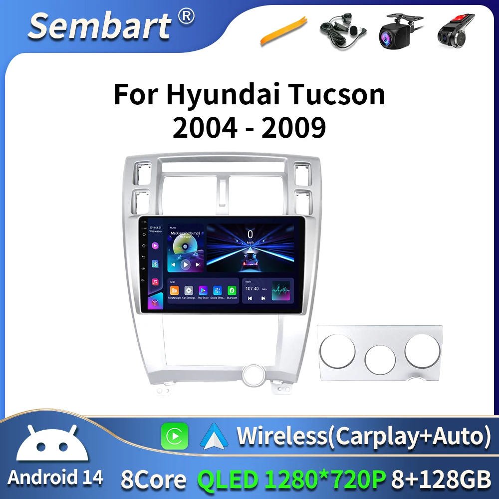 

Android 14 For Hyundai Tucson 2004 2005 2006 2007 2008 2009 Car Radio Multimedia Stereo Video Player GPS Navigation Carplay Auto