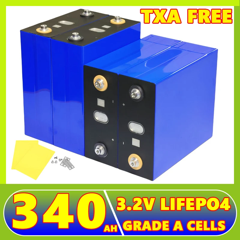 

4pcs 8pcs 16pcs Grade A 3.2V 340AH 320Ah 280Ah Lifepo4 Battery DIY 12V 24V 48V RV EV Boat Golf solar energy camping duty-free