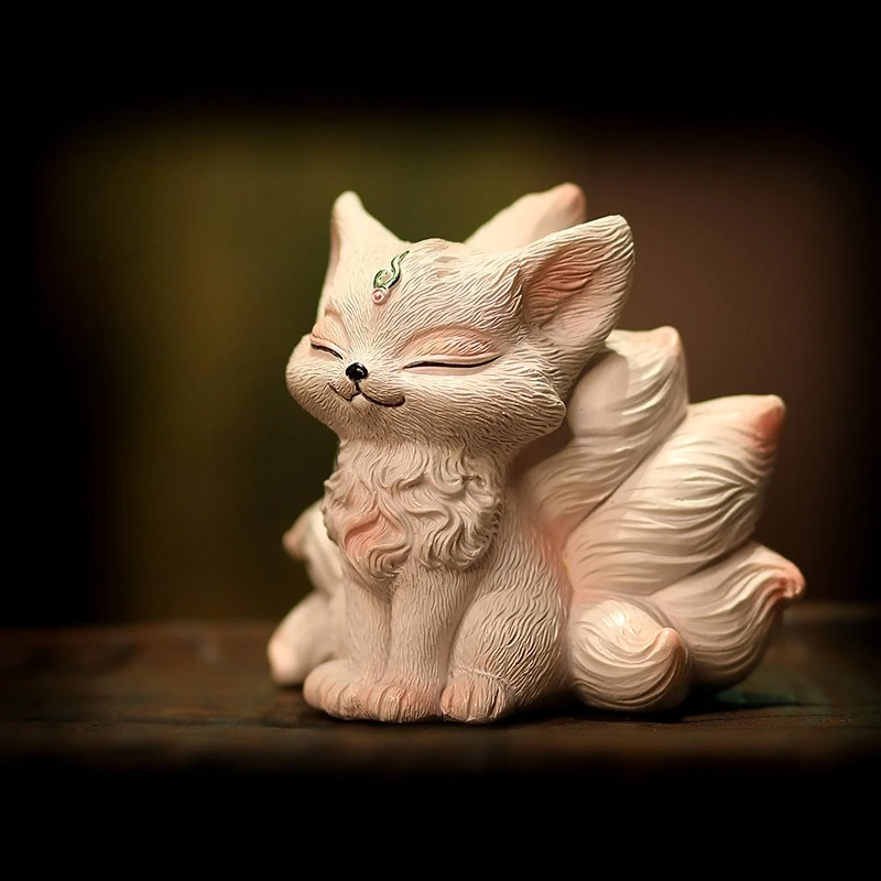 Creative Nine Tailed Fox Entrance Decoration Light Luxury Door Shoe Cabinet Living Room Home Desktop Decoration